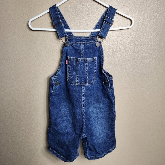 Levi's Kids Dark Wash Denim Bib Shortalls-Size 5 - Picture 1 of 11